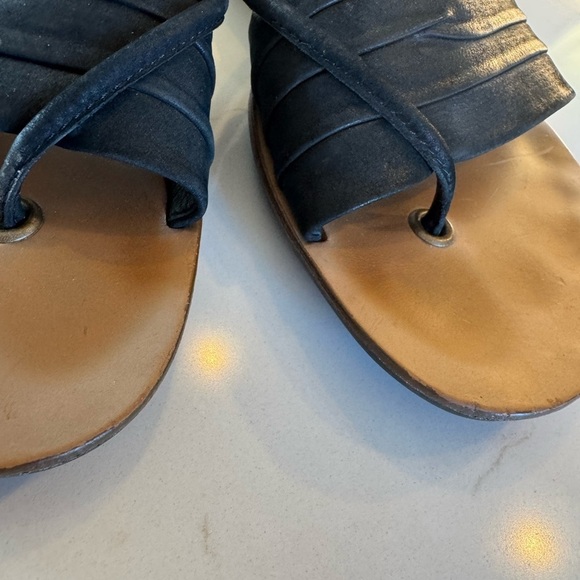 Paul Green Black Leather Slide Sandals Rubber Sole / AU 5 / US 6 - Picture 4 of 11